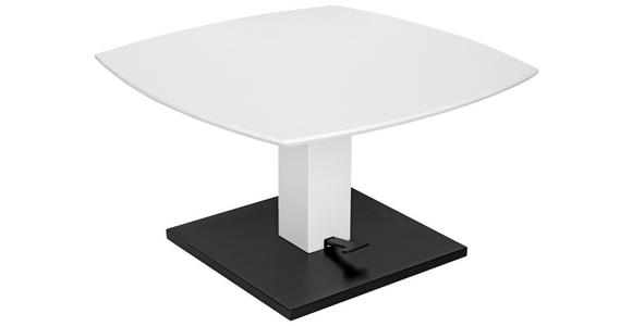 COUCHTISCH 80/80/47-66 cm quadratisch Schwarz, Weiß  - Schwarz/Weiß, Design, Holzwerkstoff/Metall (80/80/47-66cm) - Novel