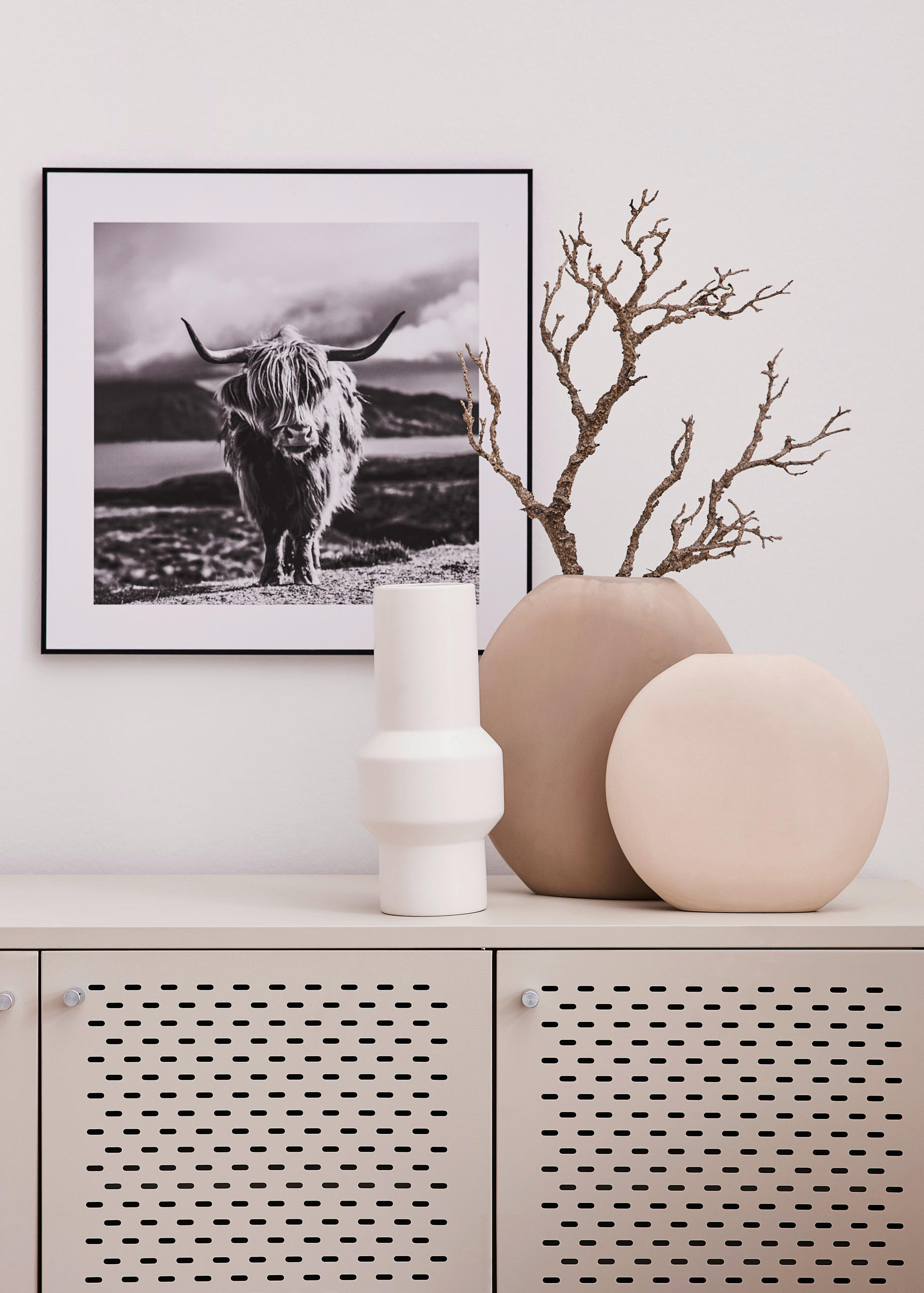 VASE 31 cm - Beige/Grau, Basics, Keramik (26/8/31cm)