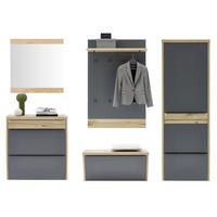 GARDEROBE 6-teilig  in 290/200/32 cm  - Eichefarben/Grau, Design, Holz/Holzwerkstoff (290/200/32cm) - Dieter Knoll