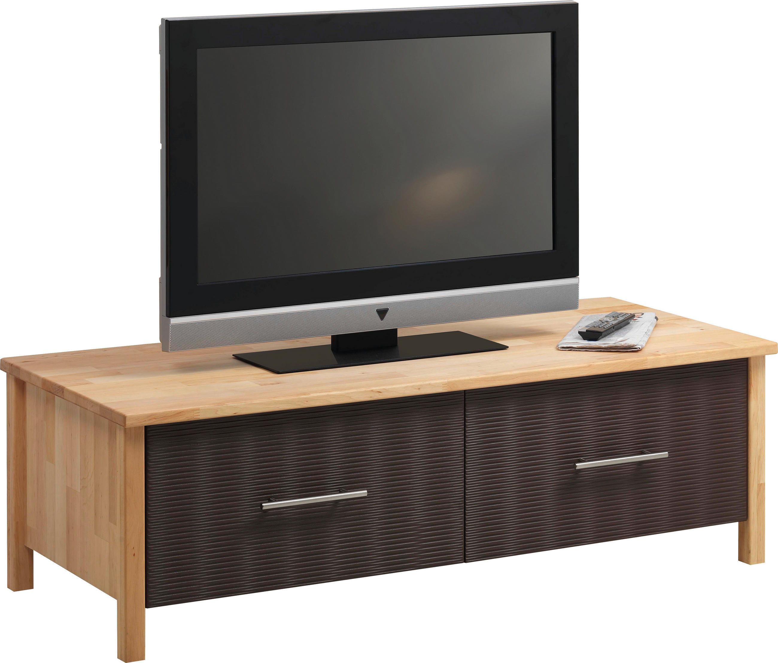 TV-ELEMENT 125/40/46 cm  - Chromfarben/Erlefarben, Natur, Holz/Metall (125/40/46cm) - Linea Natura