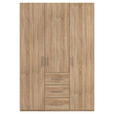 DREHTÜRENSCHRANK 151/223/60 cm,  in Sonoma Eiche, 3-türig  - Silberfarben/Sonoma Eiche, Design, Holzwerkstoff/Kunststoff (151/223/60cm) - Novel