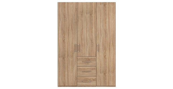 DREHTÜRENSCHRANK 151/223/60 cm,  in Sonoma Eiche, 3-türig  - Silberfarben/Sonoma Eiche, Design, Holzwerkstoff/Kunststoff (151/223/60cm) - Novel