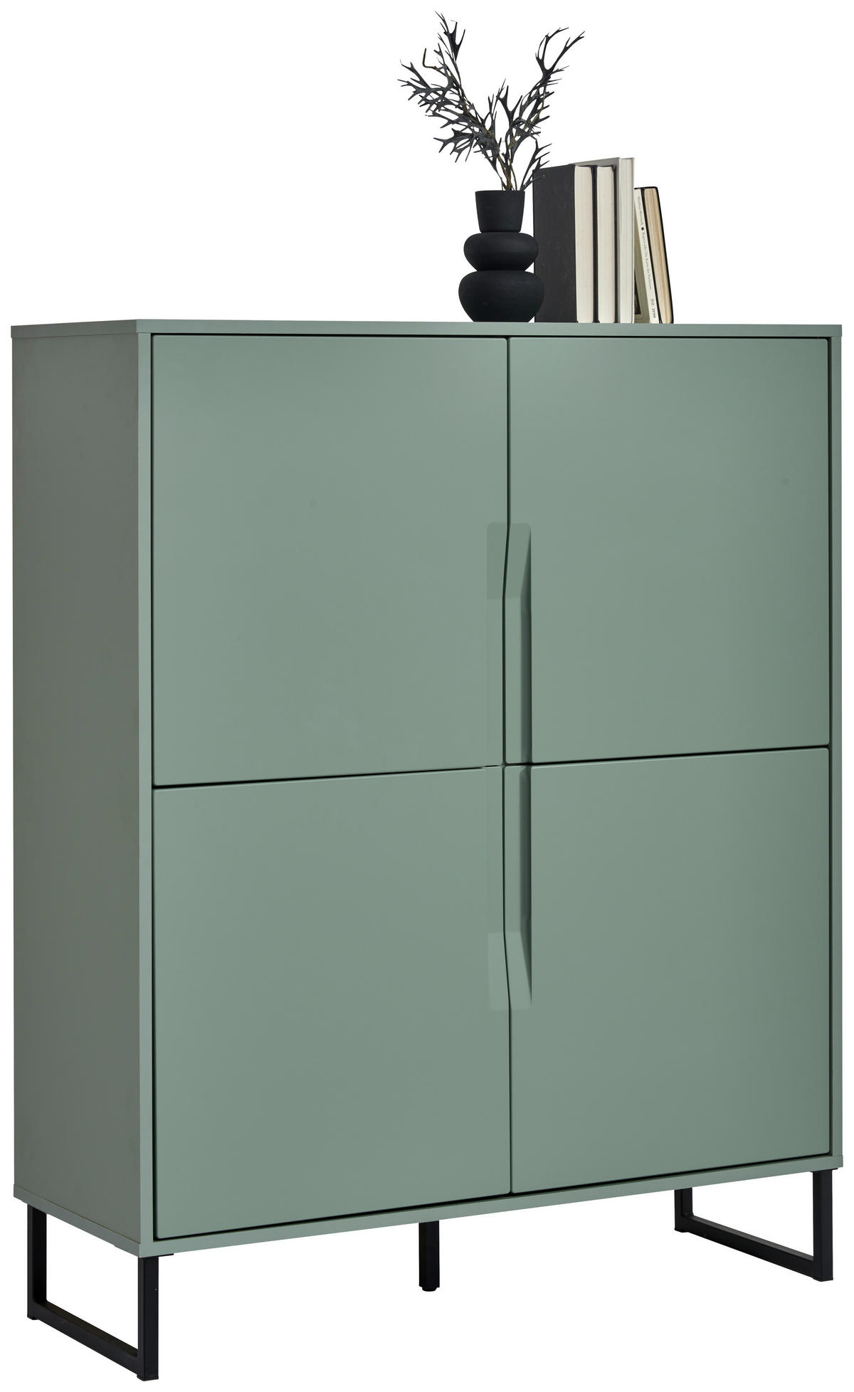 HIGHBOARD  in 101/125/38 cm  - Salbeigrün/Schwarz, Konventionell, Holzwerkstoff/Metall (101/125/38cm) - Hom`in