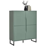 HIGHBOARD  in 101/125/38 cm  - Salbeigrün/Schwarz, KONVENTIONELL, Holzwerkstoff/Metall (101/125/38cm) - Hom`in