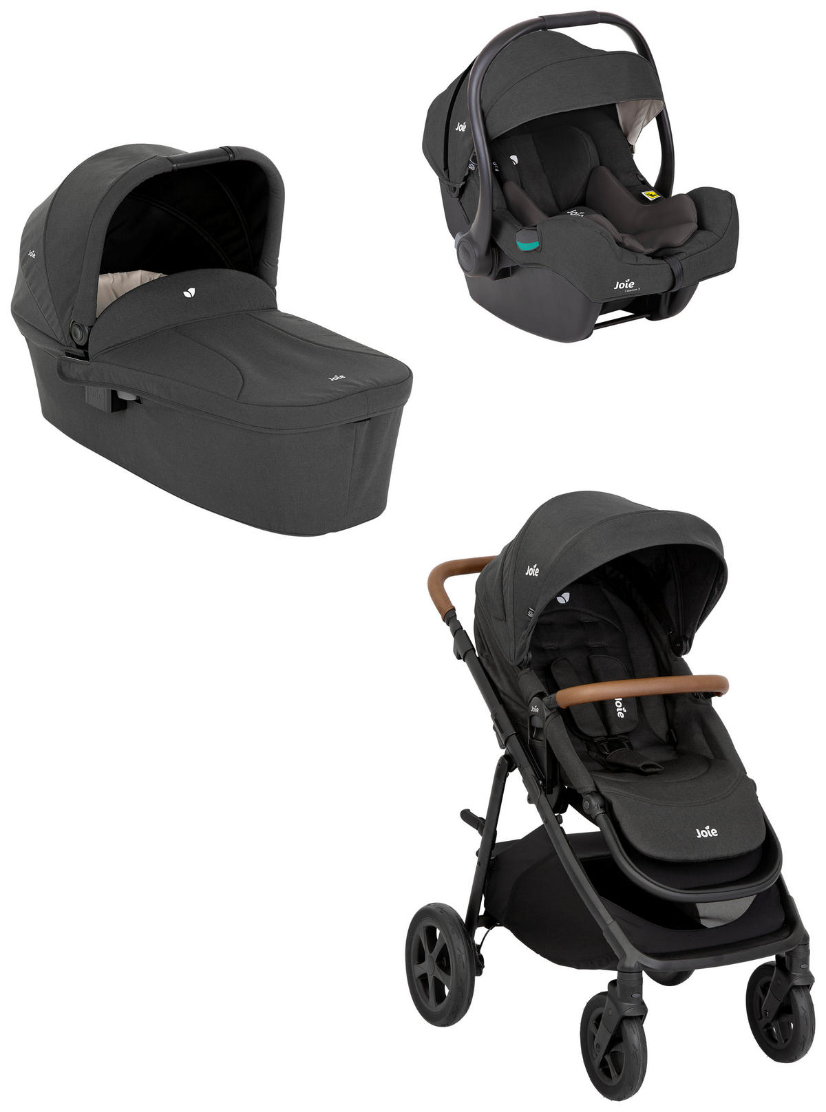 KINDERWAGENSET Alore Trio Set  - Schwarz, Basics, Kunststoff/Metall (67,3/116,7/89,7cm) - Joie