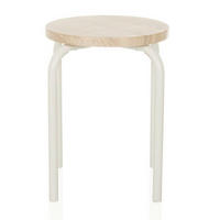 STAPELHOCKER Weiß, Eichefarben  - Eichefarben/Weiß, MODERN, Metall (34/46/34cm) - MID.YOU