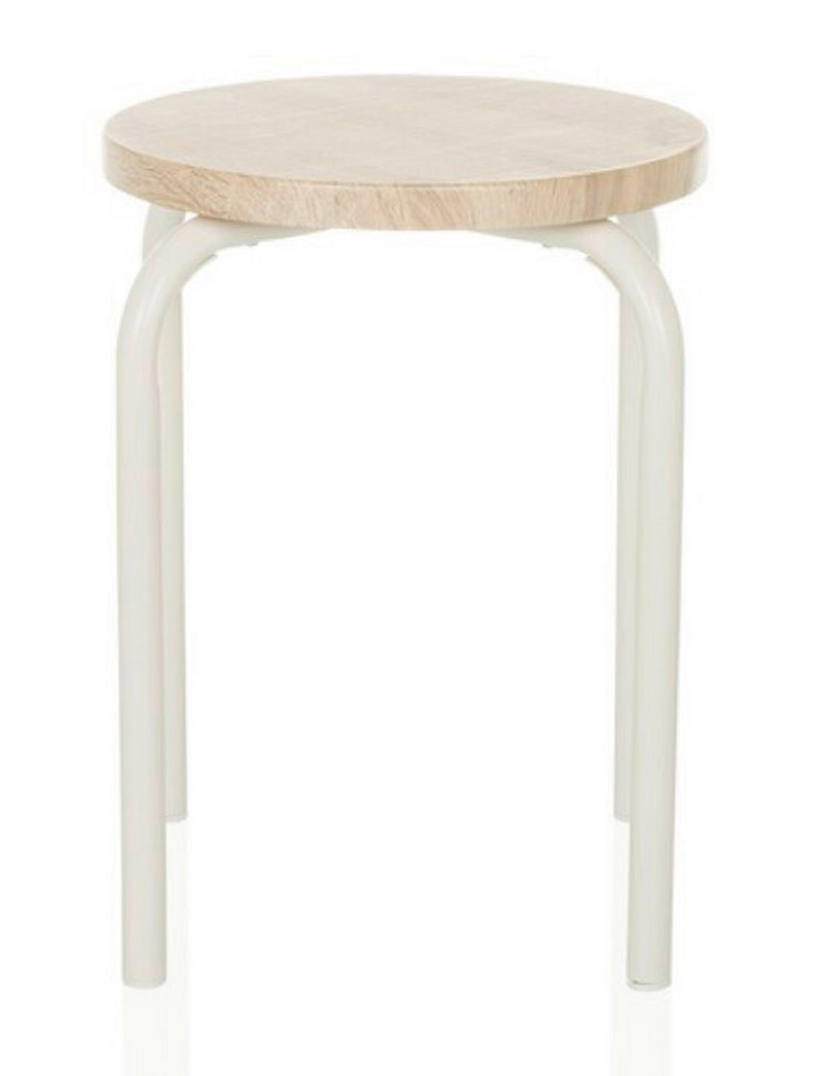 STAPELHOCKER Weiß, Eichefarben  - Eichefarben/Weiß, MODERN, Metall (34/46/34cm) - MID.YOU