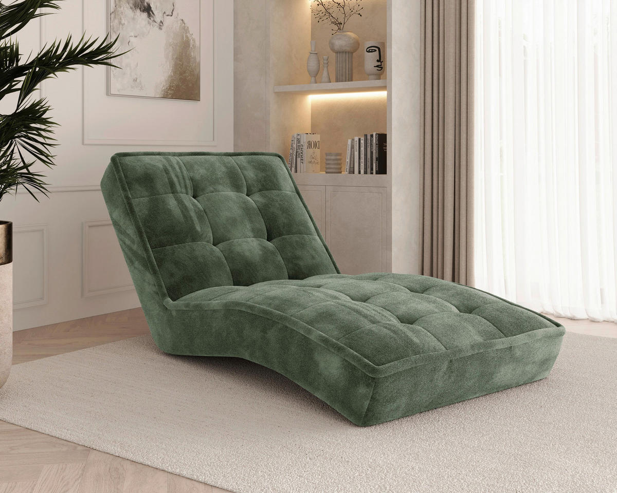 RELAXLIEGE Chenille Dunkelgrün  - Dunkelgrün/Schwarz, MODERN, Kunststoff/Textil (73/79/170cm) - Milino