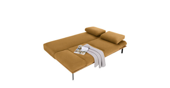 SCHLAFSOFA in Chenille Currygelb - Currygelb/Schwarz, MODERN, Holz/Textil (212/89/102cm) - Dieter Knoll