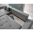 ECKSOFA Hellgrau Webstoff  - Chromfarben/Hellgrau, Design, Kunststoff/Textil (302/187cm) - Carryhome