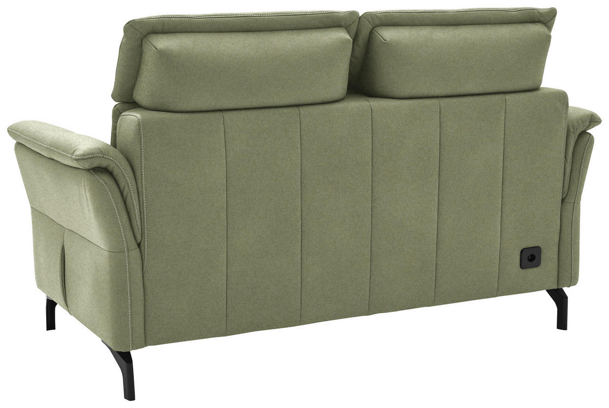 2-SITZER-SOFA in Mikrofaser Hellgrün  - Schwarz/Hellgrün, Konventionell, Textil/Metall (178/103/92cm) - Dieter Knoll