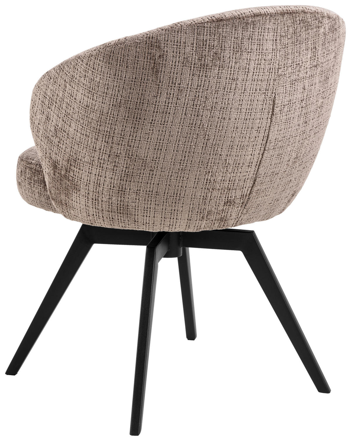ARMLEHNSTUHL  in Struktur  - Schwarz/Braun, Design, Textil/Metall (58,5/80/60cm) - MID.YOU