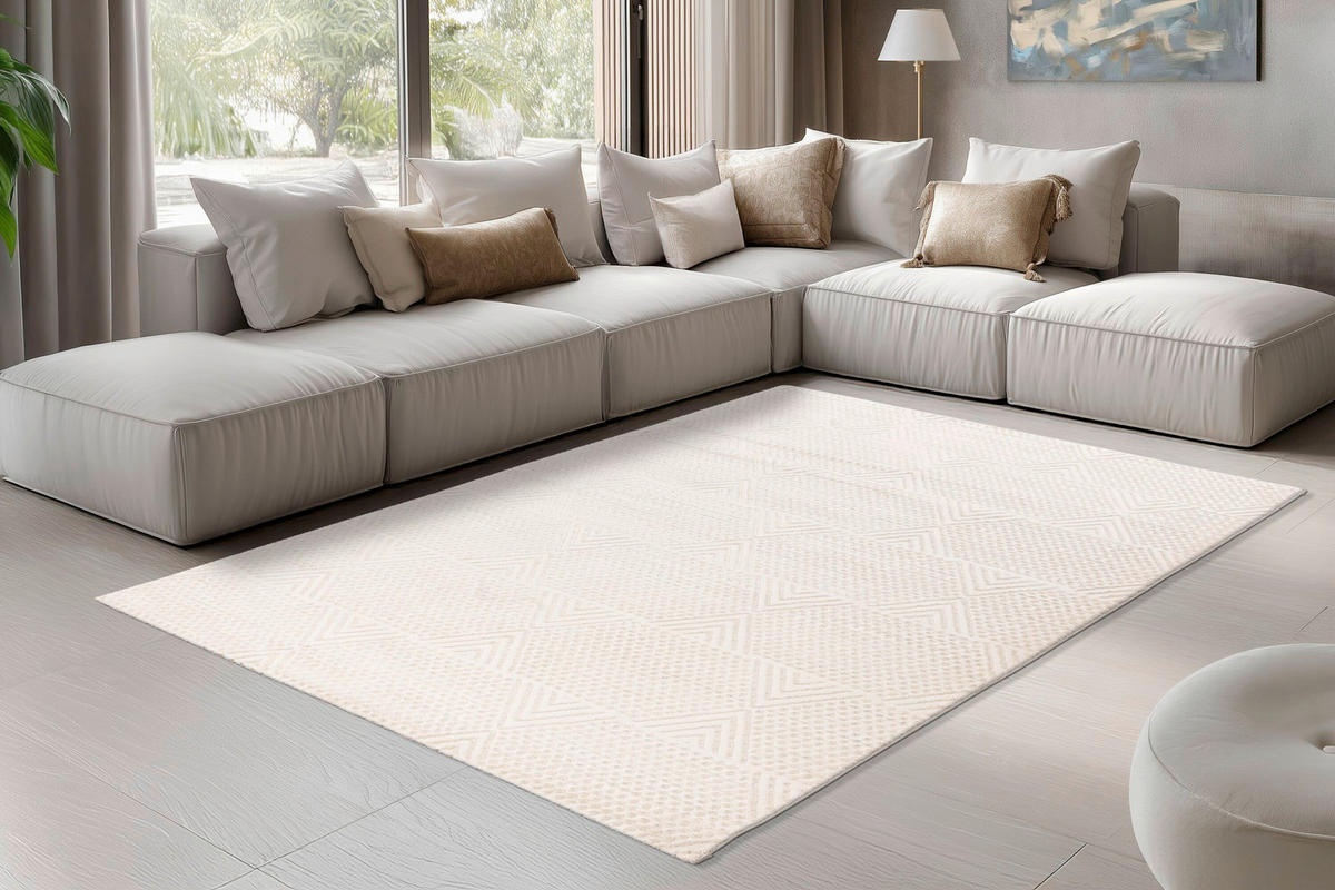 WEBTEPPICH 200/290 cm Nancy Elfenbein  - Elfenbein, KONVENTIONELL, Textil (200/290cm) - Pierre Cardin