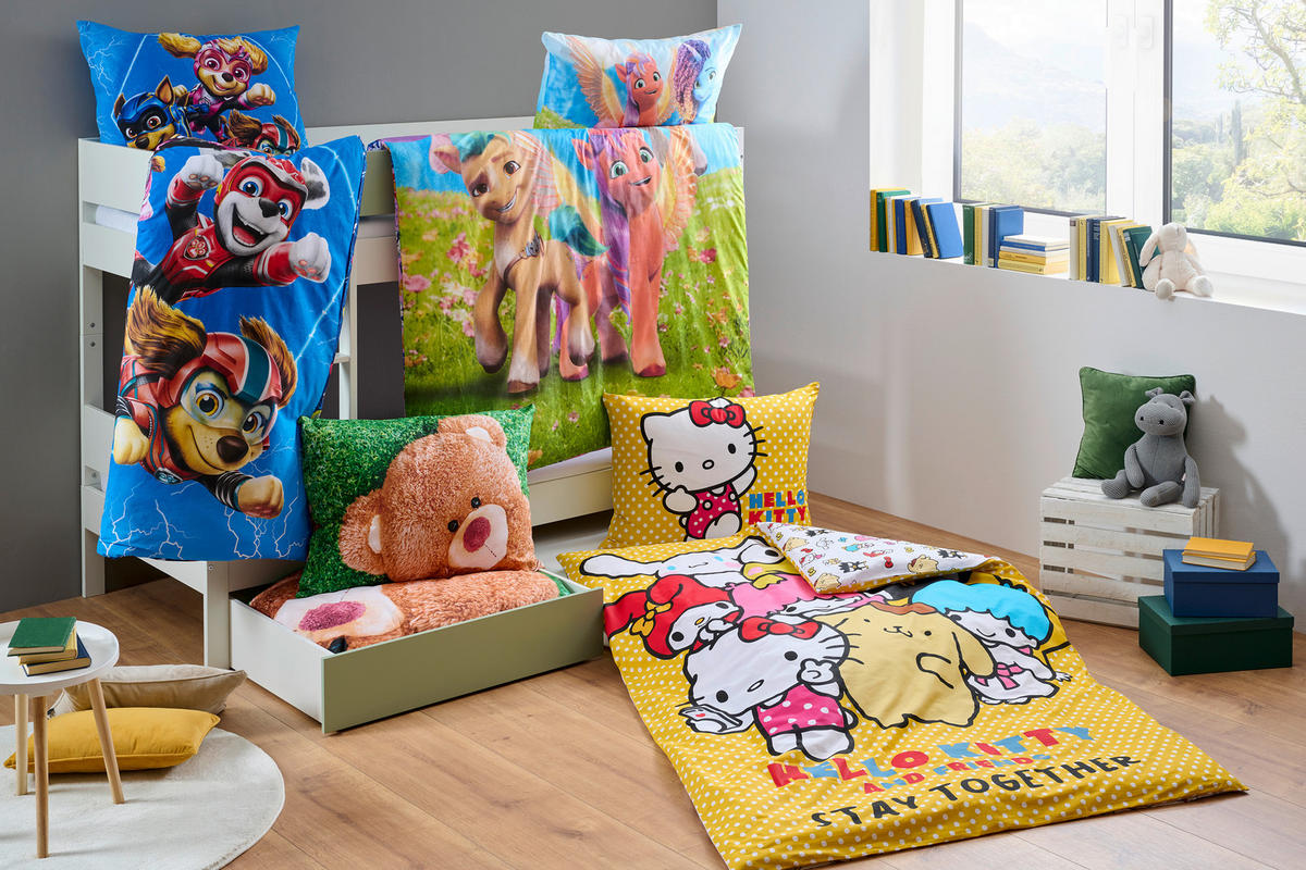 OTROŠKA POSTELJNINA HELLO KITTY 135/200 cm tkanina večbarvno  - večbarvno, Basics, tekstil (135/200cm) - Hello Kitty