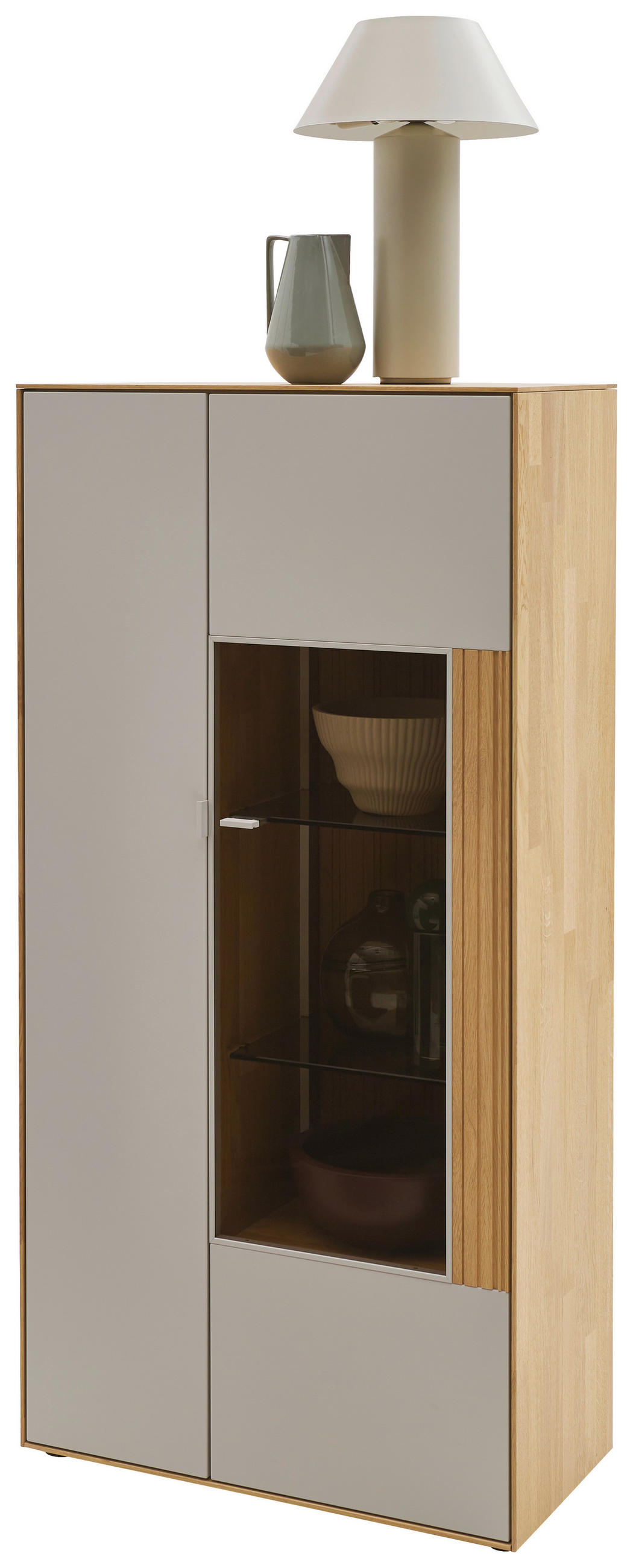 HIGHBOARD 76,9/155,1/37,1 cm Kaschmir, Wildeiche  76,9/155,1/37,1 cm  - Kaschmir/Wildeiche, Design, Glas/Holz (76,9/155,1/37,1cm) - Dieter Knoll