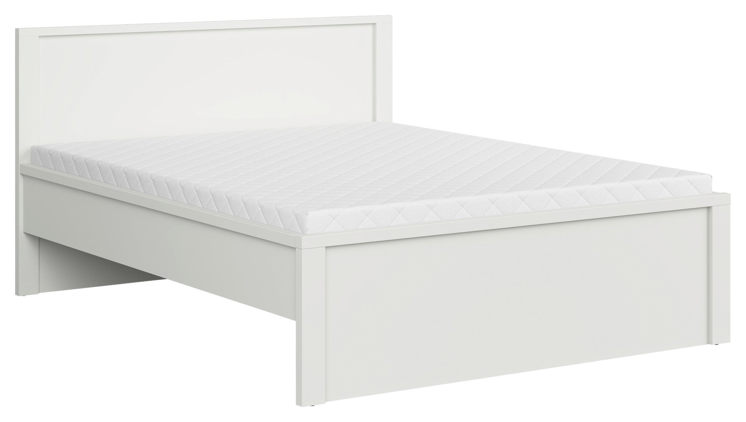 POSTELJA 160 cm   x 200 cm  , leseni material bela  - bela, Moderno, leseni material (160/200cm) - MID.YOU