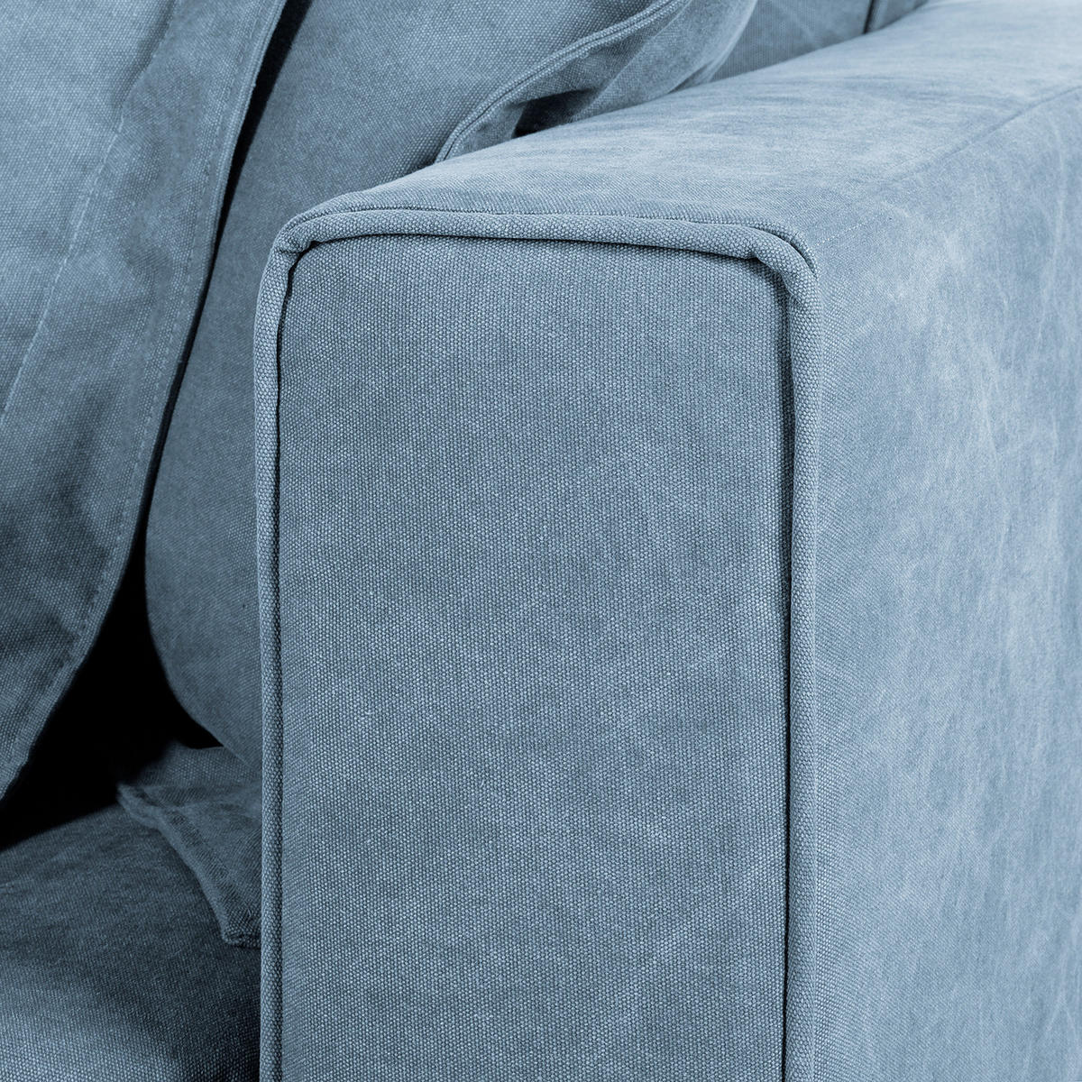 ECKSOFA STELLA Blau Webstoff Zierkissen, Rückenkissen  - Blau/Schwarz, Design, Kunststoff/Textil (238/222cm) - P & B