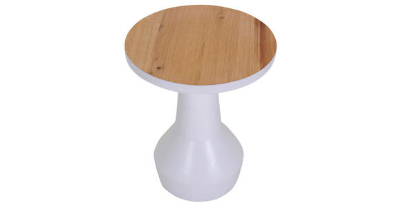 COUCHTISCH 35/35/43 cm rund Weiß, Eichefarben  - Eichefarben/Weiß, Design, Holz/Holzwerkstoff (35/35/43cm) - Landscape