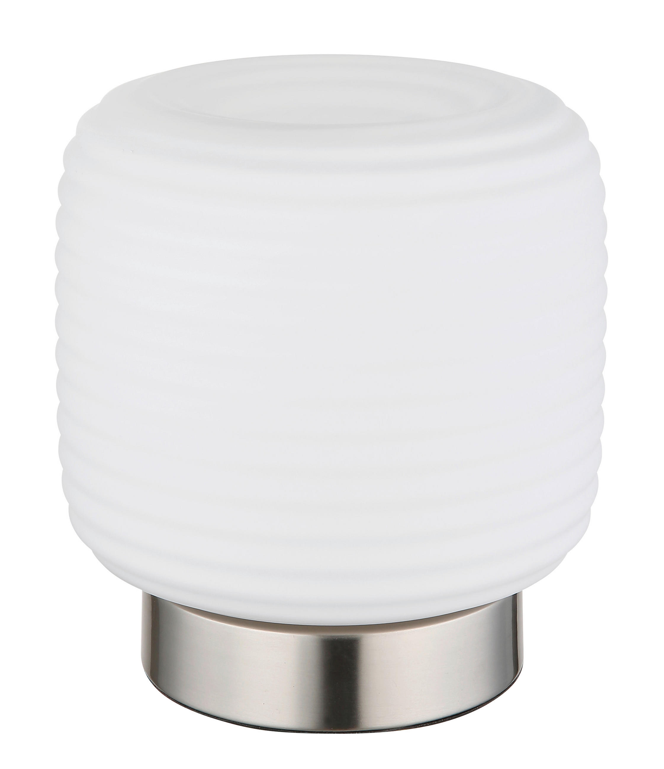 TISCHLEUCHTE 20/21,5 cm   - Weiß/Nickelfarben, KONVENTIONELL, Glas/Metall (20/21,5cm) - Globo