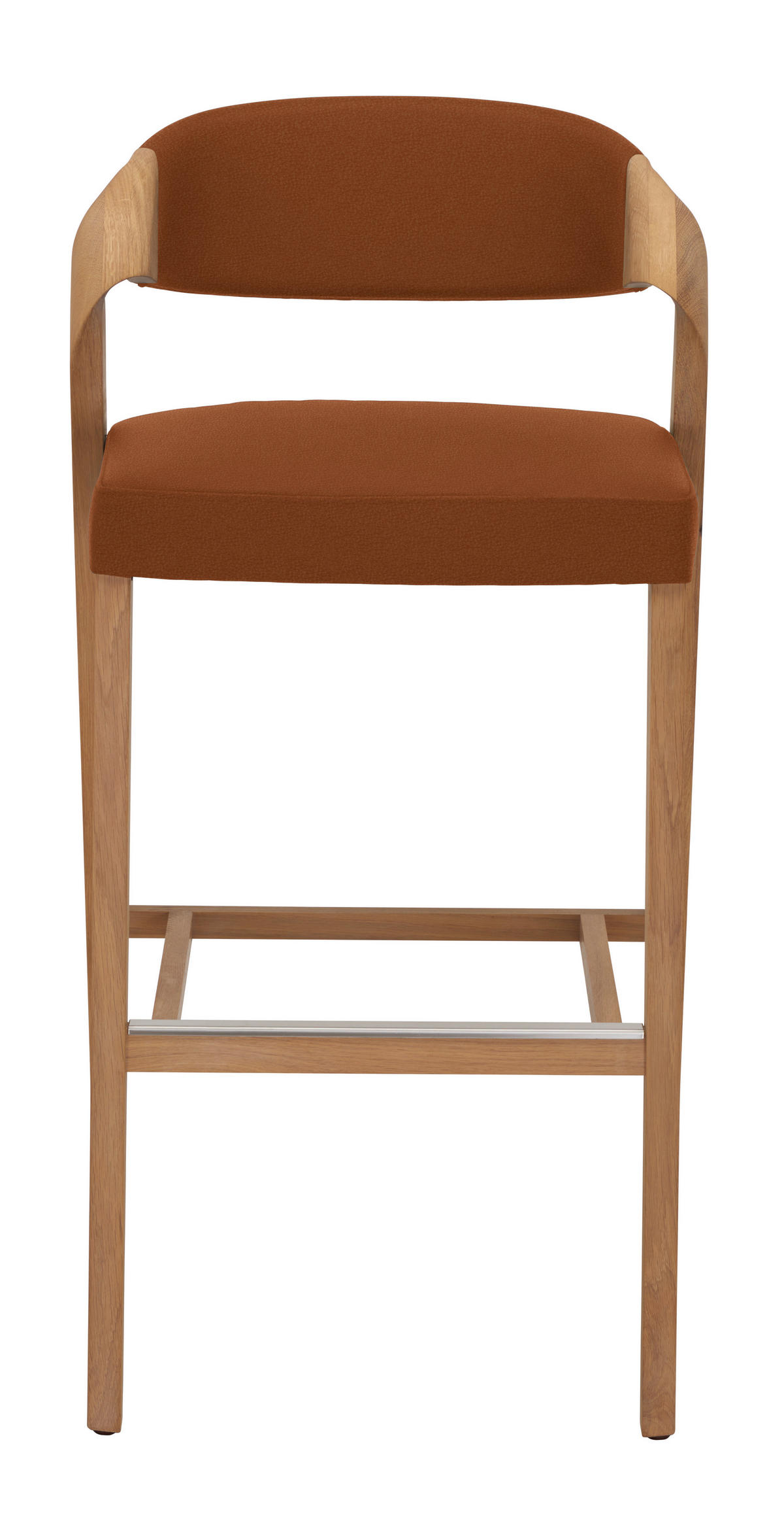 BARHOCKER Holz, Leder Cognac, Wildeiche  - Wildeiche/Cognac, Natur, Leder/Holz (52/103/52cm) - Voglauer