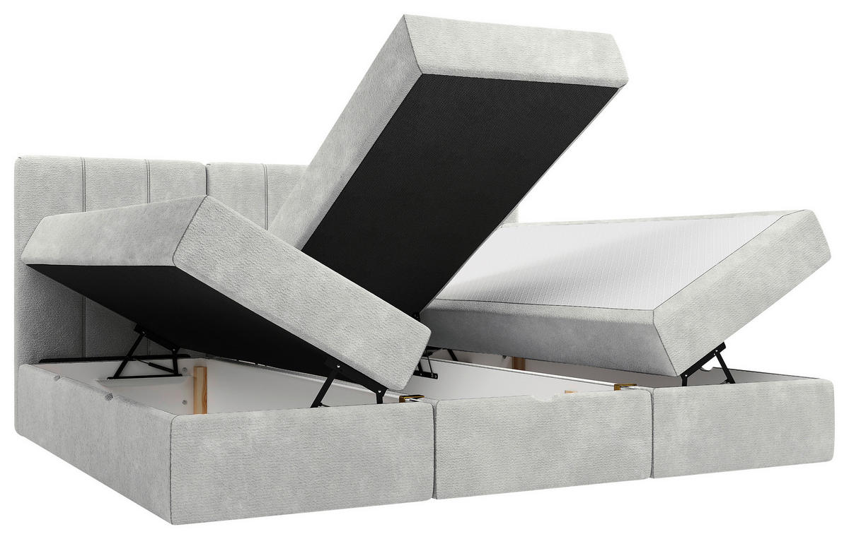 FAMILIENBETT - Hellgrau/Schwarz, Design, Holzwerkstoff/Kunststoff (270/200cm) - Esposa