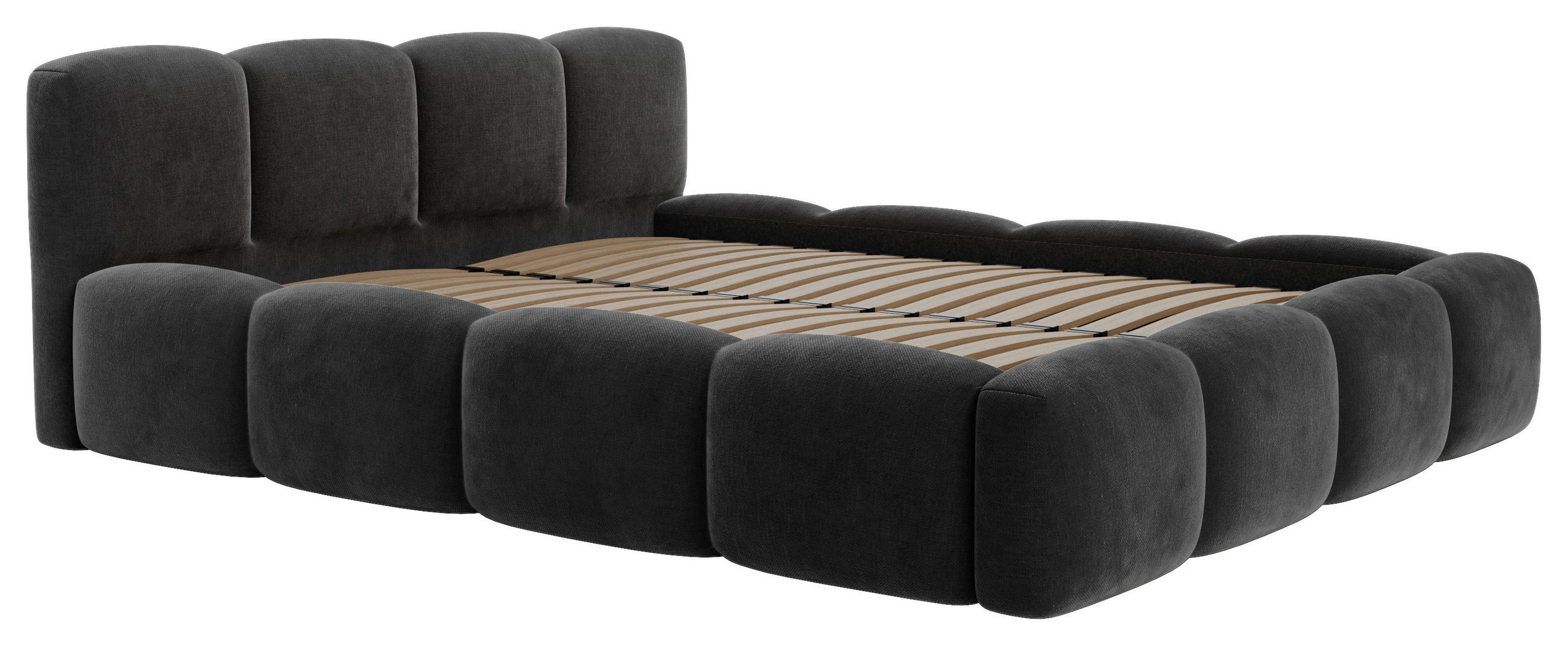 POLSTERBETT {item.attr('349-543')[ ]}{item.attr('X-DIMENSION'),[ ]} in Schwarz  - Schwarz, Design, Holz/Textil (180/200cm) - Boxxx