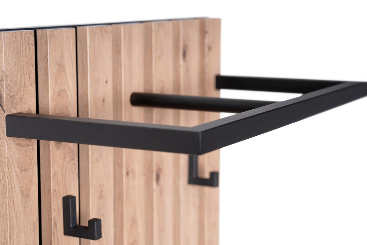 NÁSTĚNNÁ ŠATNA, 45/90/23 cm - černá/hnědá, Design, kompozitní dřevo (45/90/23cm) - Xora