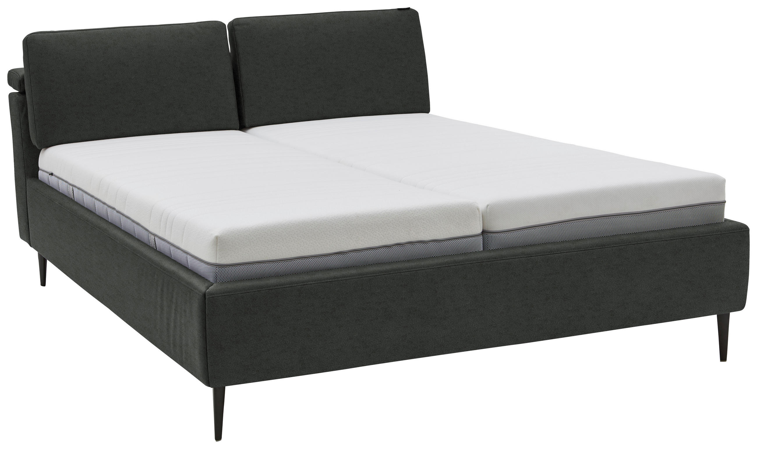 POLSTERBETT Matratze, Lattenrost Dunkelgrau 180/200 cm  - Hellbraun/Dunkelgrau, Design, Holz/Textil (180/200cm) - Johann Jakob