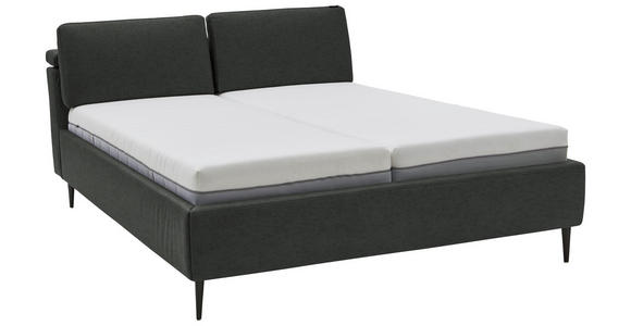 POLSTERBETT Matratze, Lattenrost Dunkelgrau 200/200 cm - Hellbraun/Dunkelgrau, Design, Holz/Textil (200/200cm) - Johann Jakob