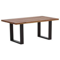 ESSTISCH Eiche massiv rechteckig Anthrazit, Eichefarben  - Eichefarben/Anthrazit, Design, Holz/Metall (220/100/76cm) - Waldwelt