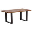 ESSTISCH Eiche massiv rechteckig Anthrazit, Eichefarben  - Eichefarben/Anthrazit, Design, Holz/Metall (220/100/76cm) - Waldwelt