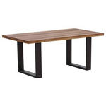 ESSTISCH Eiche massiv rechteckig Anthrazit, Eichefarben  - Eichefarben/Anthrazit, Design, Holz/Metall (220/100/76cm) - Waldwelt