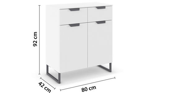 KOMMODE  in 80/81/42 cm  - Dunkelgrau/Weiß, Design, Holzwerkstoff/Metall (80/81/42cm) - Carryhome