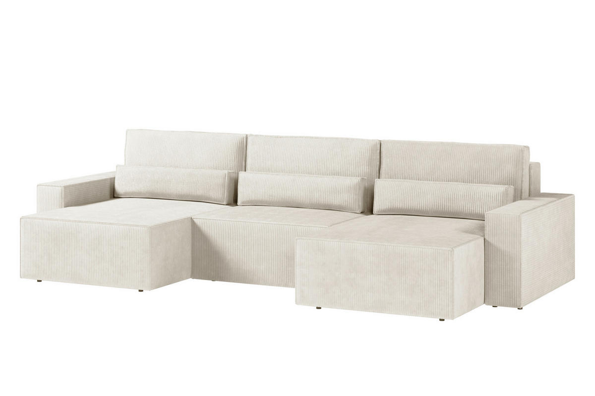 WOHNLANDSCHAFT BRAZIL MINI U in Creme  - Creme/Schwarz, Design, Kunststoff/Textil (162/350/162cm) - MID.YOU