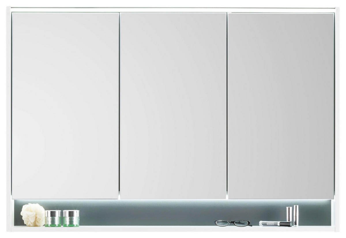 SPIEGELSCHRANK 120/74/16 cm  - Weiß, KONVENTIONELL, Glas/Holzwerkstoff (120/74/16cm) - Voleo