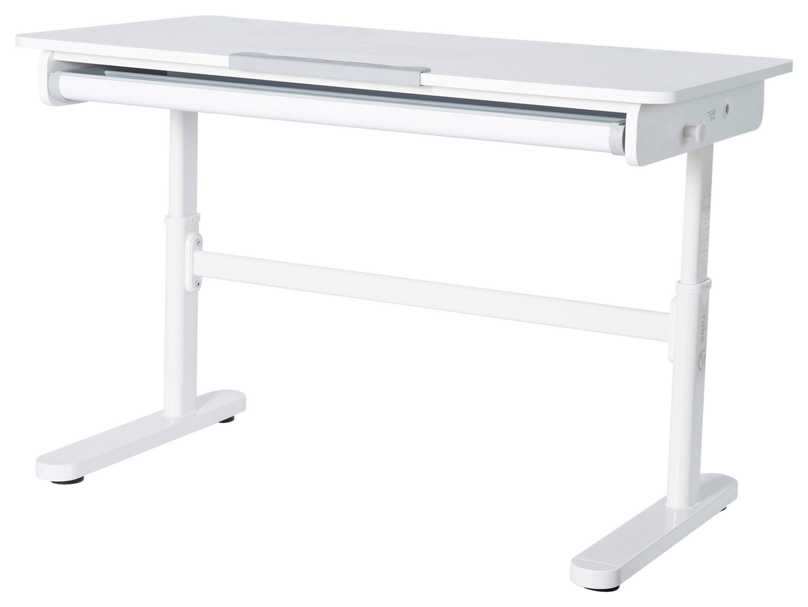 SCHREIBTISCH  Weiß höhenverstellbar  - Weiß, MODERN, Holzwerkstoff/Metall (109,5/62-78/60cm) - Roba