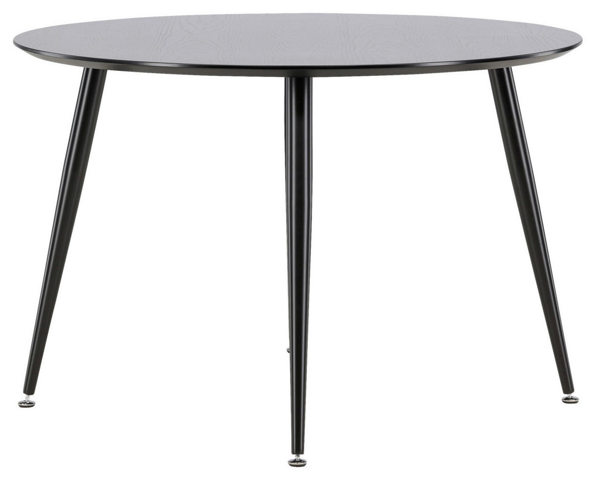 ESSTISCH in Metall, Holzwerkstoff 115/115/75 cm  - Schwarz, Design, Holzwerkstoff/Metall (115/115/75cm) - Livetastic