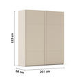 SCHWEBETÜRENSCHRANK  in Champagner  - Champagner, KONVENTIONELL, Holzwerkstoff/Metall (201/223/68cm) - Novel
