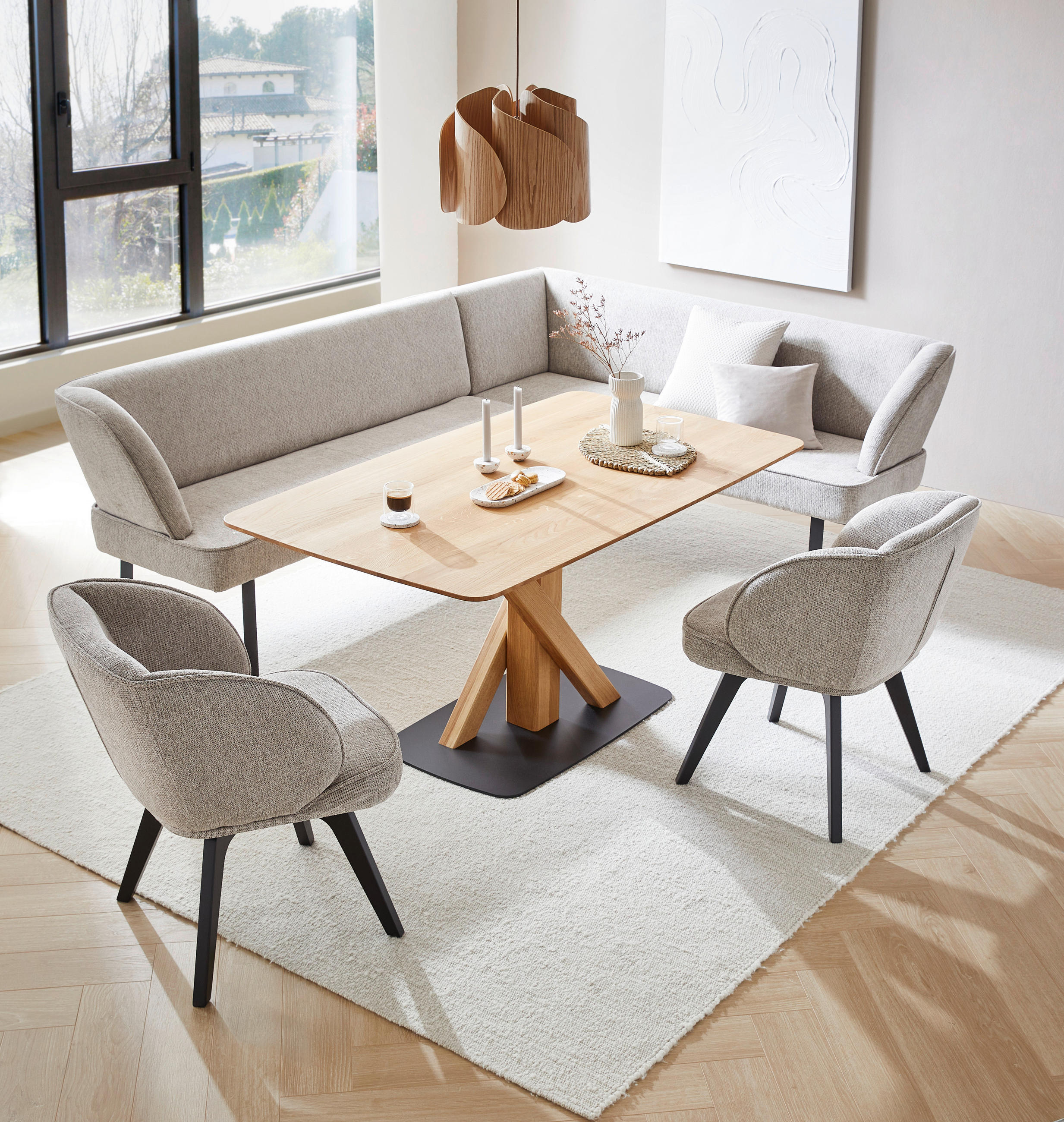 ARMLEHNSTUHL  in Webstoff  - Schwarz/Cappuccino, Design, Holz/Textil (63/83/62cm) - Novel
