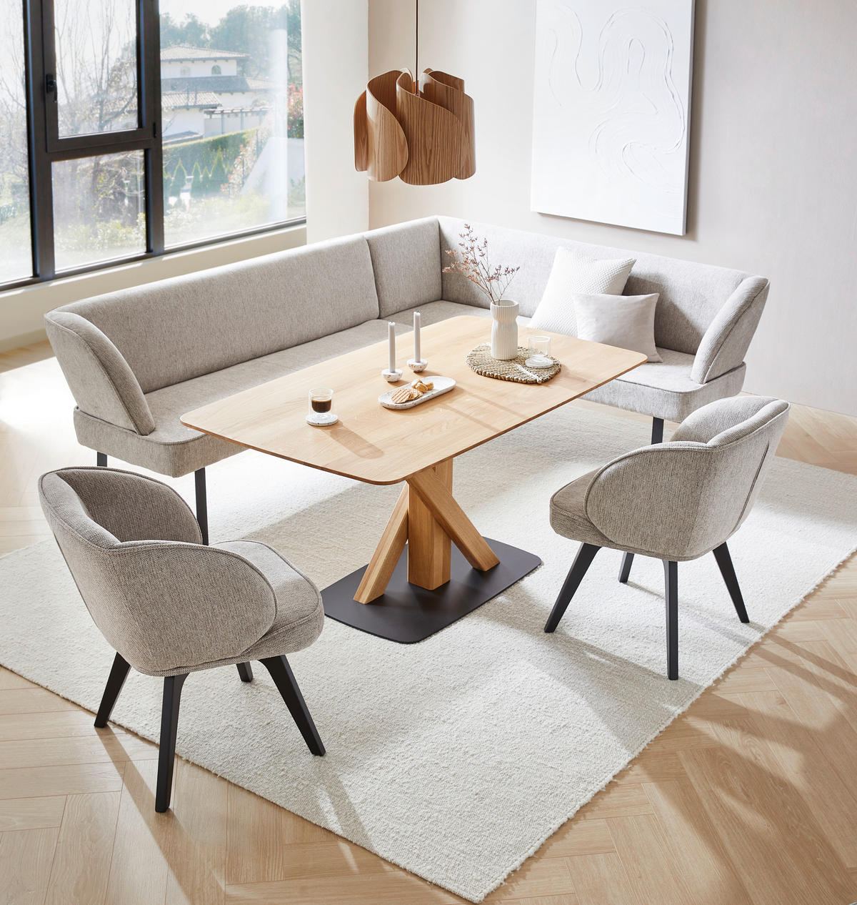 ARMLEHNSTUHL  in Webstoff  - Schwarz/Cappuccino, Design, Holz/Textil (63/83/62cm) - Novel