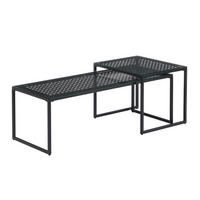 SATZTISCH rechteckig Schwarz  - Schwarz, Design, Glas/Metall (100/40/35cm) - MID.YOU