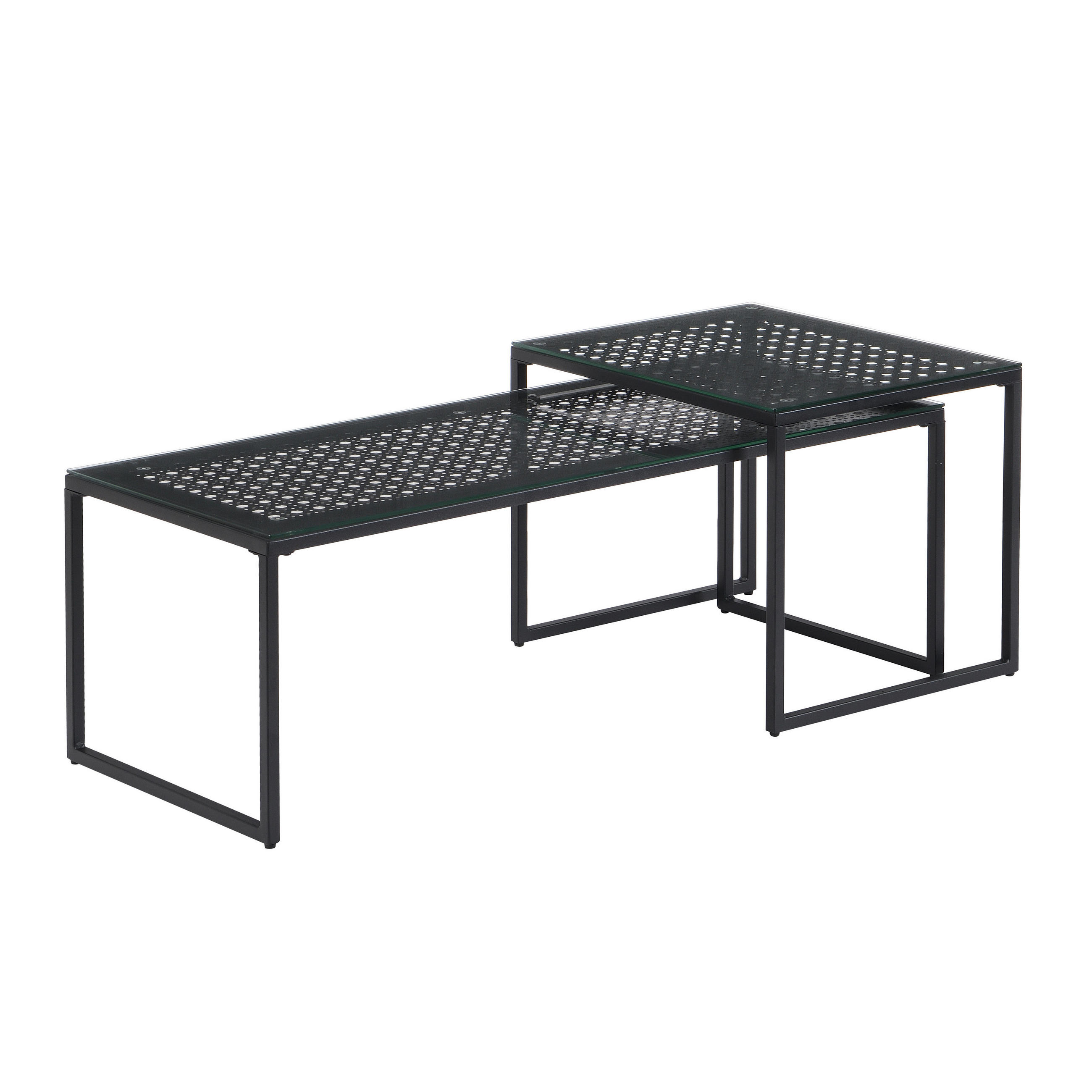 Set De Măsuțe Suprapuse din sticlă, 100/40/35 cm