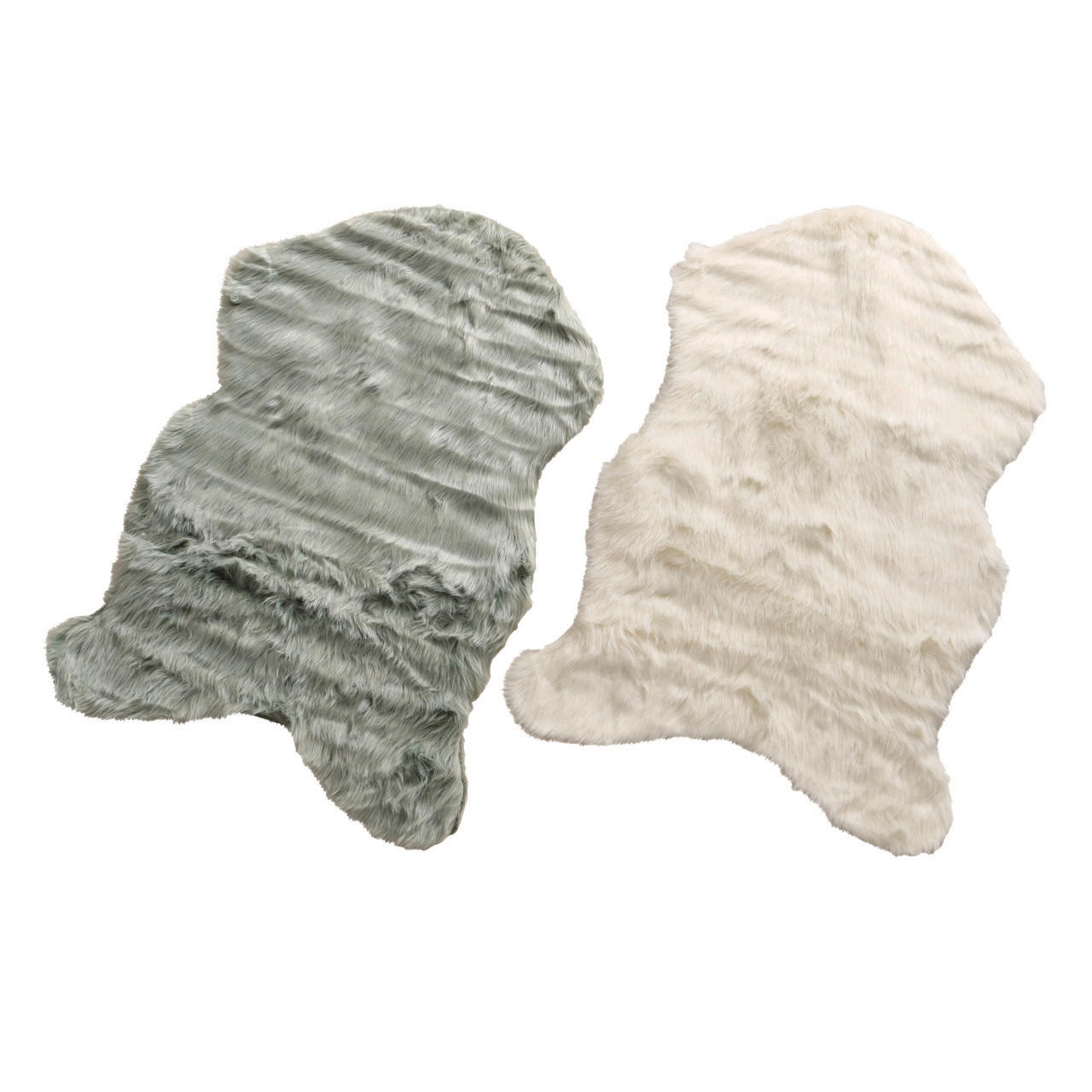 KUNSTFELL  - Salbeigrün/Creme, Basics, Kunststoff (90/60/2cm)