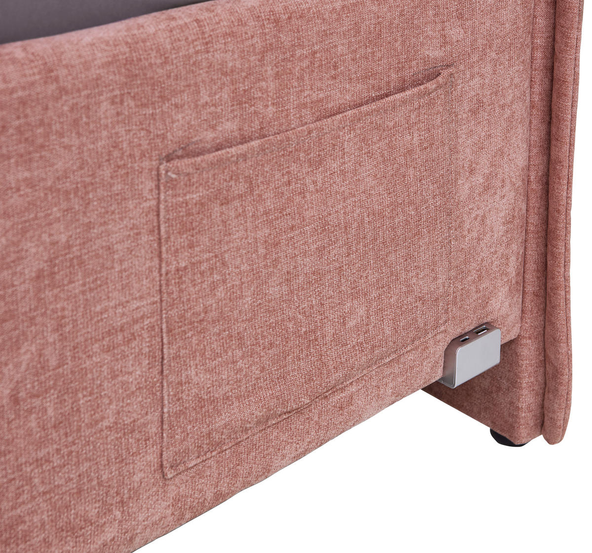 POLSTERBETT 140/200 cm  in Rosa  - Eichefarben/Rosa, KONVENTIONELL, Holz/Textil (140/200cm) - Stylife