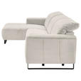 ECKSOFA  in Cord Creme  180/266 cm  - Creme/Schwarz, KONVENTIONELL, Textil/Metall (180/266cm) - Hom`in