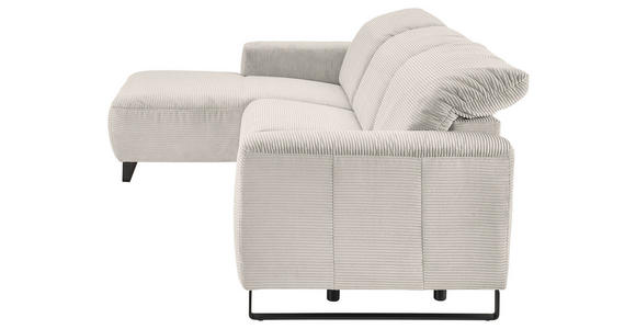 ECKSOFA  in Cord Creme  180/266 cm  - Creme/Schwarz, KONVENTIONELL, Textil/Metall (180/266cm) - Hom`in