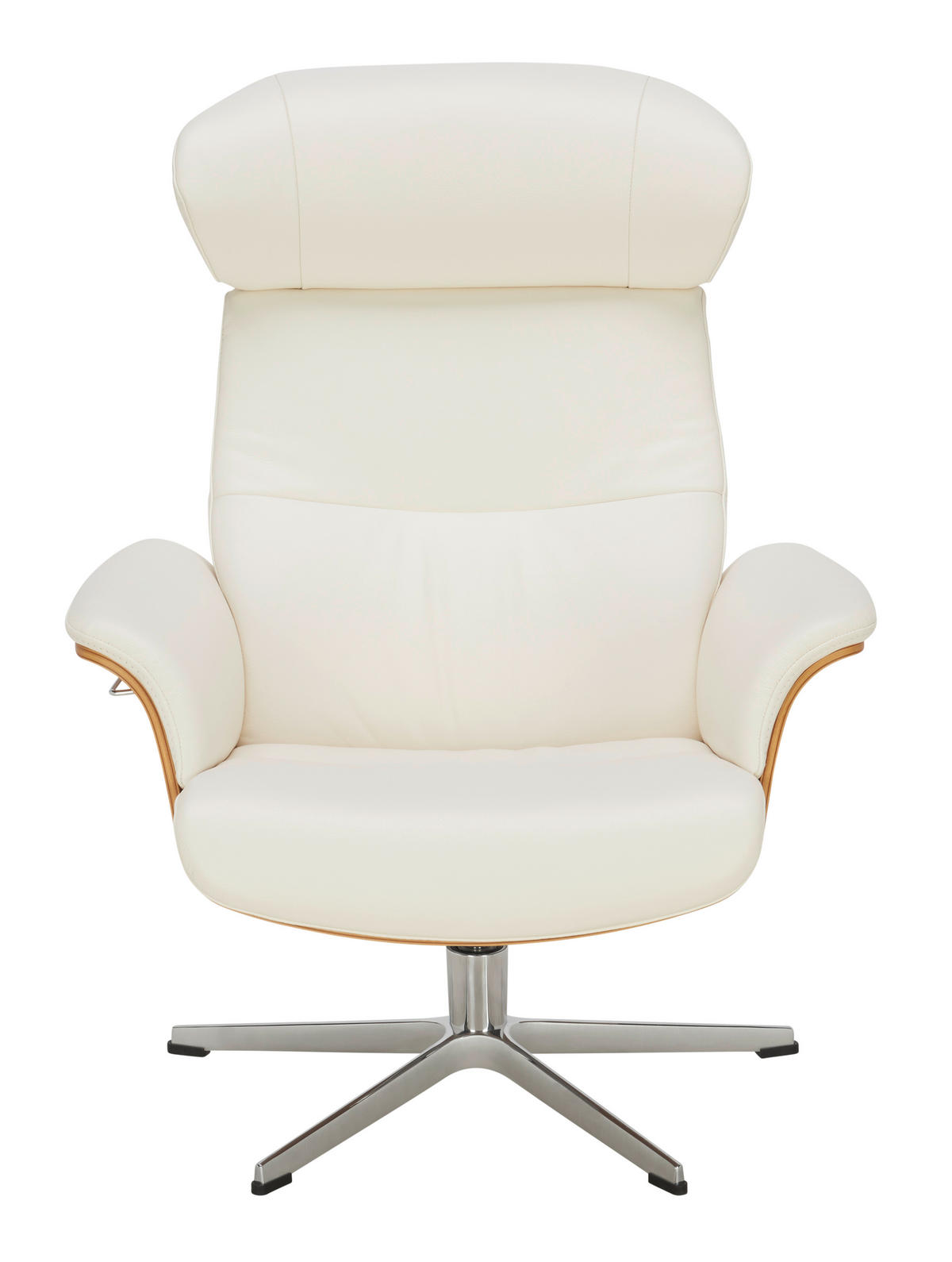 RELAXSESSEL Holz, Leder Weiss, Eichefarben  - Weiss/Eichefarben, Natur, Leder/Holz (81/101/80cm) - Conform