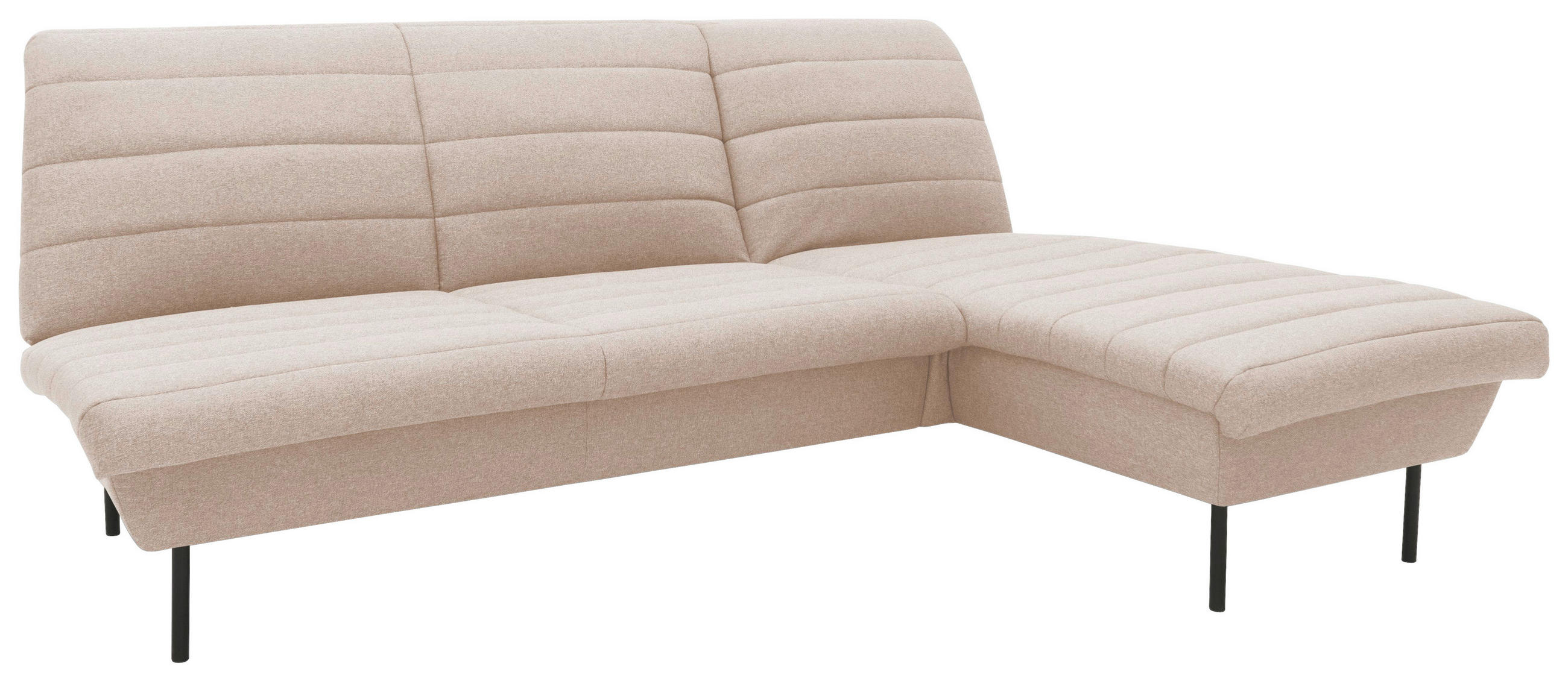 ECKSOFA in Webstoff Creme 214/168 cm - Creme/Schwarz, Design, Textil/Metall (214/168cm) - LOOKS by W.Joop