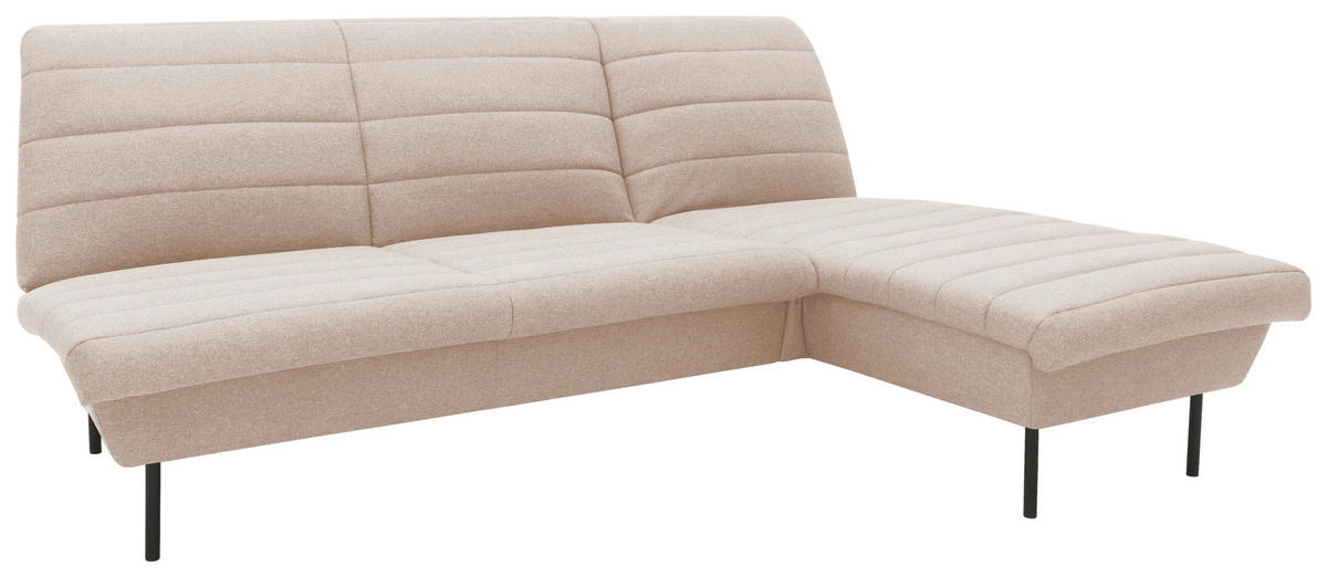 ECKSOFA Looks IX Creme Webstoff  - Creme/Schwarz, Design, Textil/Metall (214/168cm) - LOOKS by W.Joop