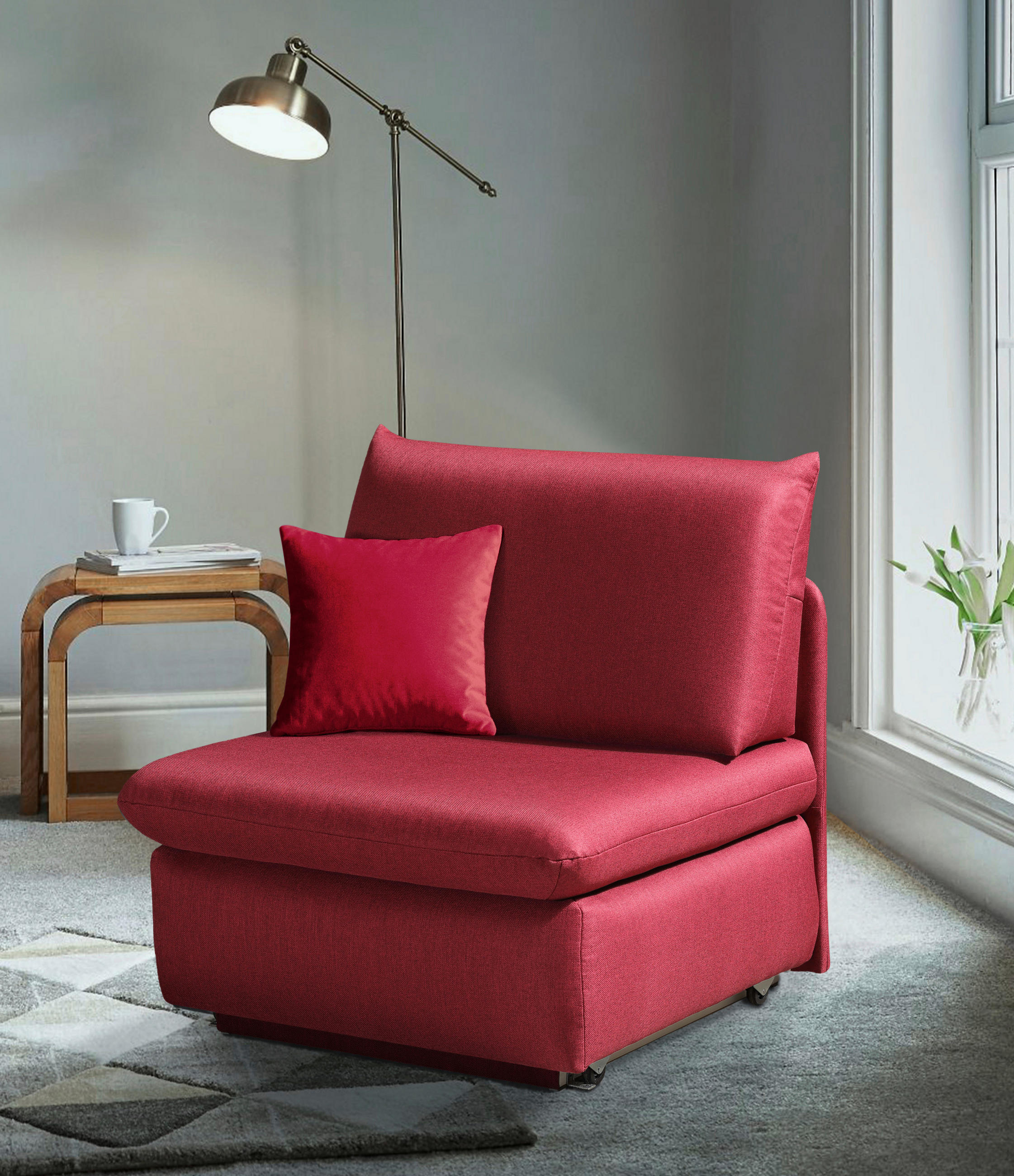SCHLAFSESSEL Flachgewebe Weinrot - Weinrot, Design, Textil (90/89/83cm) - Novel